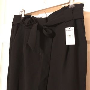Paper bag waist black slacks